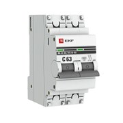 Автоматический выключатель EKF PROxima ВА 47-63 63А 2п mcb4763-6-2-63C-pro, C, 6кА