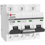 Автоматический выключатель EKF Basic ВА 47-100 100А 3п mcb47100-3-100C-bas, C, 10кА