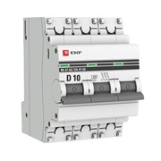 Автоматический выключатель EKF ВА 47-100 PROxima 10А 3п mcb4763-3-10D-pro, 4.5кА, D