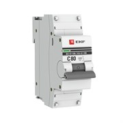 Автоматический выключатель EKF ВА 47-100 PROxima 80А 1п mcb47100-1-80C-pro, 10кА, C