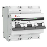 Автоматический выключатель EKF ВА 47-100 PROxima 125А 3п mcb47100-3-125D-pro, 10кА, D