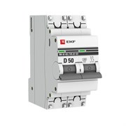 Автоматический выключатель EKF ВА 47-63 PROxima 50А 2п mcb4763-2-50D-pro, 4.5кА, D