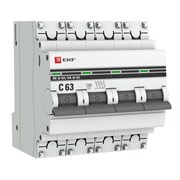 Автоматический выключатель EKF ВА 47-63 PROxima 63А 4п mcb4763-4-63C-pro, 4.5кА, C