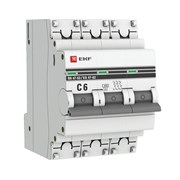 Автоматический выключатель EKF ВА 47-63 PROxima 6А 3п mcb4763-3-06C-pro, 4.5кА, C