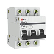 Автоматический выключатель EKF 47-29 Basic 50А 3п mcb4729-3-50C, 4.5кА, C
