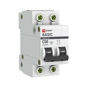 Автоматический выключатель EKF 47-29 Basic 50А 2п mcb4729-2-50C, 4.5кА, C