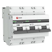 Автоматический выключатель EKF ВА 47-100 PROxima 80А 3п mcb47100-3-80C-pro, 10кА, C