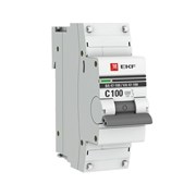 Автоматический выключатель EKF ВА 47-100 PROxima 100А 1п mcb47100-1-100C-pro, 10кА, C