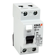 Выключатель дифференциального тока КЭАЗ ВД1-63 2П 25А 30мА 221903, тип AC