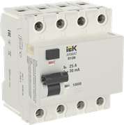Выключатель дифференциального тока IEK Armat R10N 4П 25А 30мА AR-R10N-4-025C030, тип AC