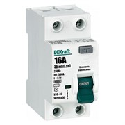 Dekraft ВДТ 2P 16А 30мА тип AC 6кА УЗО-03 14205DEK Dekraft ВДТ 2P 16А 30мА тип AC 6кА УЗО-03 14205DEK