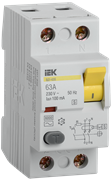 Выключатель дифференциального тока IEK ВД1-63 2П 63А 100мА MDV12-2-063-100, тип ACS, селективный