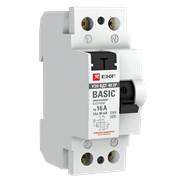 Выключатель дифференциального тока EKF Basic ВДТ-40 2П 16А 10мА elcb-2-16-10e-sim, тип AC, электронное