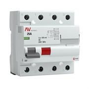 Выключатель дифференциального тока EKF Averes DV 4П 25А 100мА rccb-4-25-100-a-av, тип A