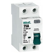 Dekraft ВДТ 2P 25А 30мА тип A 6кА УЗО-03 14262DEK Dekraft ВДТ 2P 25А 30мА тип A 6кА УЗО-03 14262DEK