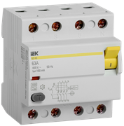 Выключатель дифференциального тока IEK ВД1-63 4п 63А 100мА MDV11-4-063-100, тип A