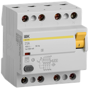 Выключатель дифференциального тока IEK ВД1-63 4П 25А 300мА MDV12-4-025-300, тип ACS, селективный