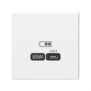 ArtGallery Белый USB Розетка тип-С 65Вт высокоскоростная зарядка QC, PD, механизм GAL000127