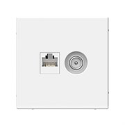 ArtGallery Лотос Розетка двойная ТВ + компьютерная RJ45, кат. 5Е GAL001389