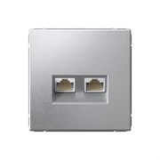 ArtGallery Алюминий Розетка двойная компьютерная RJ45+RJ45, кат.6А, механизм GAL000388