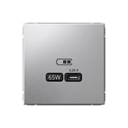 ArtGallery Алюминий USB Розетка тип-С 65Вт высокоскоростная зарядка QC, PD, механизм GAL000327 ArtGallery Алюминий USB Розетка тип-С 65Вт высокоскоростная зарядка QC, PD, механизм GAL000327