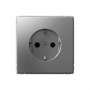 Systeme Electric ArtGallery Сталь Розетка с заземлением со шторками, 16А, механизм, быстрозажим. клем. GAL000945S