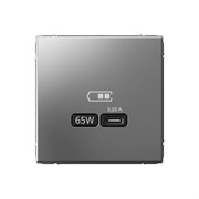 ArtGallery Сталь USB Розетка тип-С 65Вт высокоскоростная зарядка QC, PD, механизм GAL000927