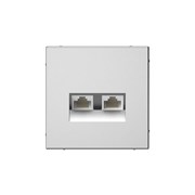 Systeme Electric ArtGallery Сталь Розетка двойная компьютерная RJ45+RJ45, кат. 5е, механизм GAL000985