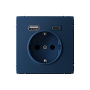 ArtGallery Аквамарин Розетка 16А с 2 USB A+C, 5В/2,4А/3,0А, 2х5В/1,5А, механизм GAL001132