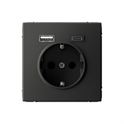 ArtGallery Базальт Розетка 16А с 2 USB A+C, 5В/2,4А/3,0А, 2х5В/1,5А, механизм GAL001432