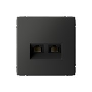 ArtGallery Базальт Розетка двойная компьютерная RJ45+RJ45, кат.6А, механизм GAL001488