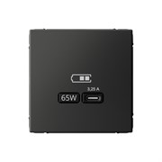 ArtGallery Базальт USB Розетка тип-С 65Вт высокоскоростная зарядка QC, PD, механизм GAL001427