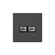 Systeme Electric ArtGallery Базальт Розетка двойная компьютерная RJ45+RJ45, кат. 5е, механизм GAL001485