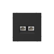 Systeme Electric ArtGallery Карбон Розетка двойная компьютерная RJ45+RJ45, кат. 5е, механизм GAL001085