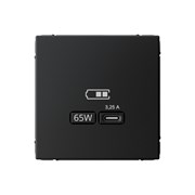 ArtGallery Карбон USB Розетка тип-С 65Вт высокоскоростная зарядка QC, PD, механизм GAL001027