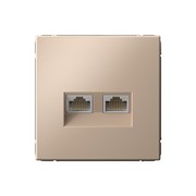 ArtGallery Песочный Розетка двойная компьютерная RJ45+RJ45, кат.6А, механизм GAL001288