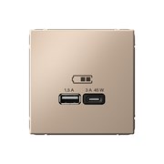 ArtGallery Песочный USB Розетка A + тип-C 45Вт высокоскоростная зарядка QC, PD, механизм GAL001229