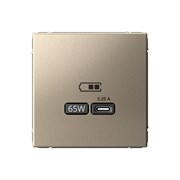 ArtGallery Шампань USB Розетка тип-С 65Вт высокоскоростная зарядка QC, PD, механизм GAL000527