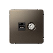 ArtGallery Мокко Розетка двойная ТВ + компьютерная RJ45, кат. 5Е GAL000689