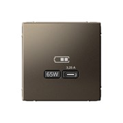 ArtGallery Мокко USB Розетка тип-С 65Вт высокоскоростная зарядка QC, PD, механизм GAL000627