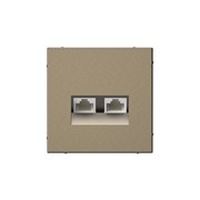 Systeme Electric ArtGallery Мокко Розетка двойная компьютерная RJ45+RJ45, кат. 5е, механизм GAL000685