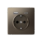 ArtGallery Мокко Розетка 16А с 2 USB A+C, 5В/2,4А/3,0А, 2х5В/1,5А, механизм GAL000632