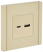 IEK FORTE&PIANO Ваниль Розетка USB A+C 18Вт FP451 FP-U22-018-K10