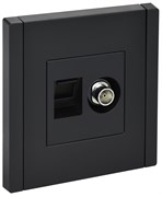 FORTE&PIANO Роз. двойная TV+RJ45 кат.6 FP137 чер. IEK FP-AK20-2-K02