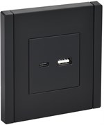 IEK FORTE&PIANO Черный Розетка USB A+C 3,1А FP150 FP-U22-D31-K02