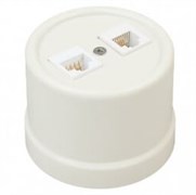 Bironi Лизетта пластик слоновая кость розетка 2-ая RJ45 B1-302-211