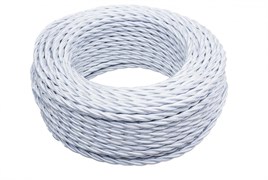 Bironi белый глянец витой провод 2*2,5 50м B1-425-071-50