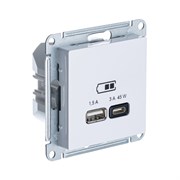 Systeme Electric AtlasDesign Лотос Розетка USB A + тип-C 45Вт высокоскор.заряд. QC, PD, механизм ATN001329 Systeme Electric AtlasDesign Лотос Розетка USB A + тип-C 45Вт высокоскор.заряд. QC, PD, механизм ATN001329