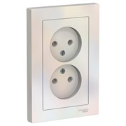 Systeme Electric AtlasDesign жемчуг розетка без заземления, двойная, 16А, в сборе ATN000420 Systeme Electric AtlasDesign жемчуг розетка без заземления, двойная, 16А, в сборе ATN000420