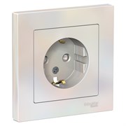 Systeme Electric AtlasDesign жемчуг розетка с заземлением, со шторками, 16А, в сборе ATN000444 Systeme Electric AtlasDesign жемчуг розетка с заземлением, со шторками, 16А, в сборе ATN000444